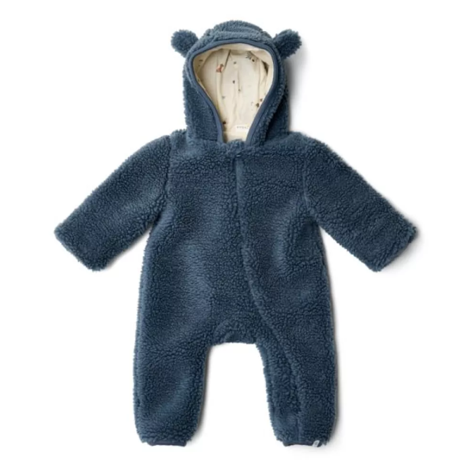 Little Dutch salopeta captusita cu gluga 0-12 luni Teddy Stone Blue Imagine principală a produsului