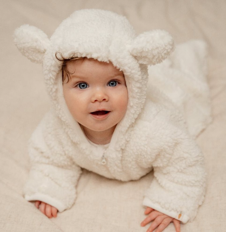Little Dutch salopeta captusita cu gluga 0--12 luni Baby Bunny Off white