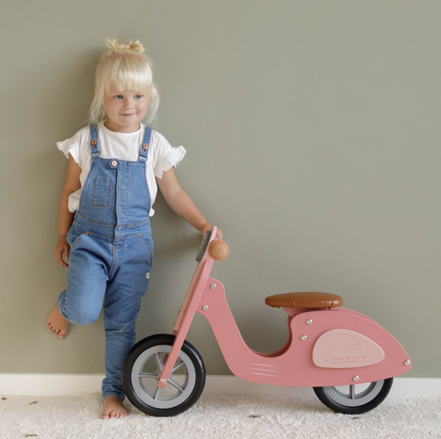 Little Dutch scooter din lemn 2 ani+ Roz Mat