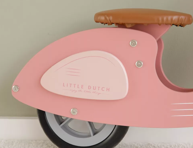 Little Dutch scooter din lemn 2 ani+ Roz Mat