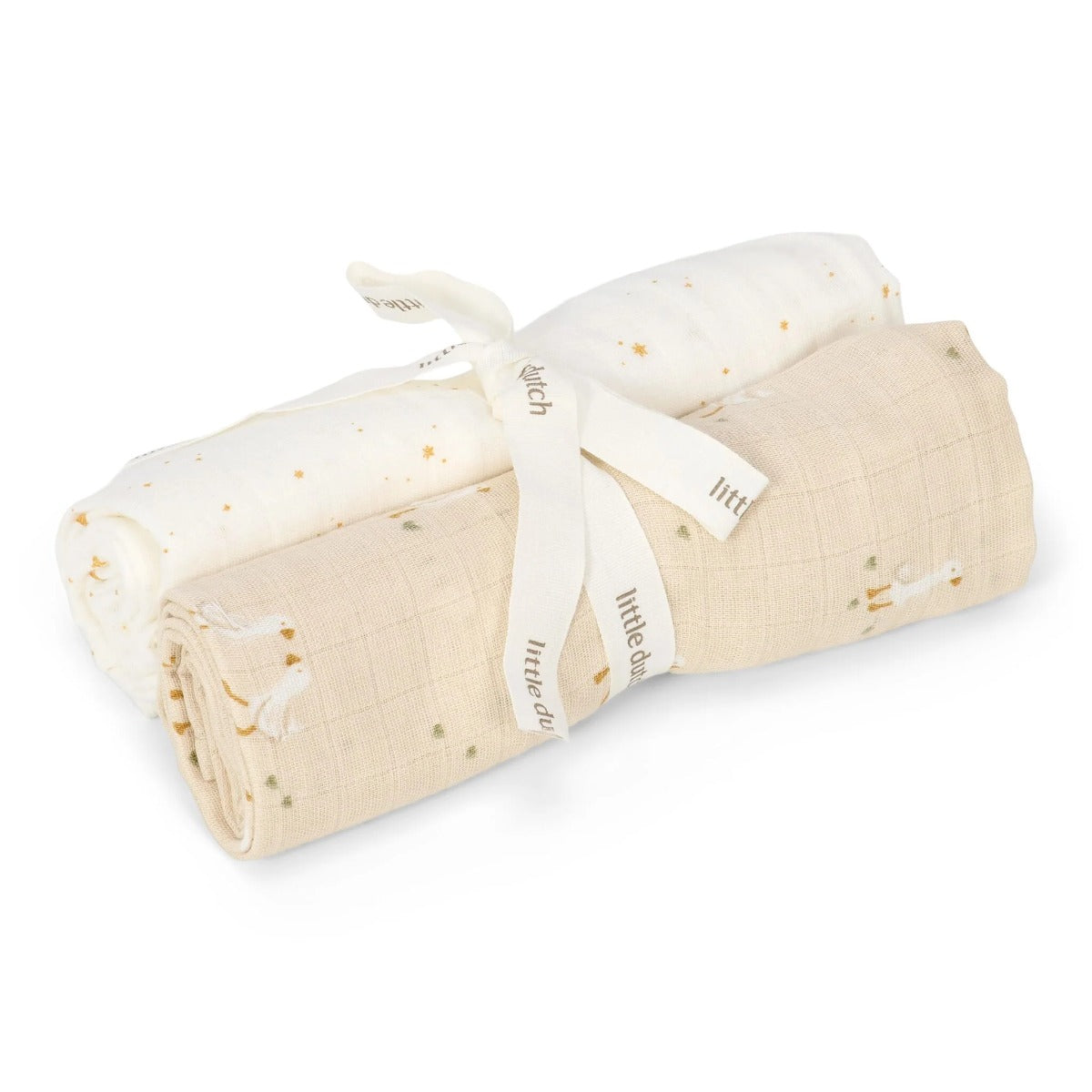 Little Dutch scutece muselina 70x70 cm 0m+ 2 buc Newborn Naturals Little Goose