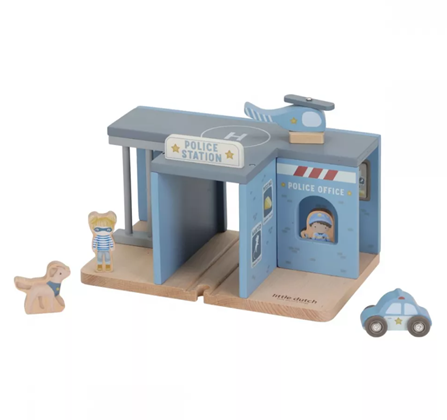 Little Dutch sectie de politie cu figurine din lemn FSC 2 ani+ Blue Imagine secundară a produsului