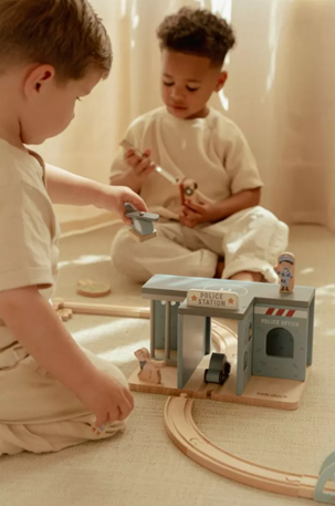 Little Dutch sectie de politie cu figurine din lemn FSC 2 ani+ Blue