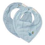 Little Dutch set baveta bandada 2 buc 0m+ Pure Denim Blue