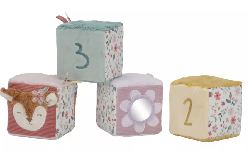Little Dutch set 4 cuburi senzoriale pentru bebelusi 0m+ Fairy Garden