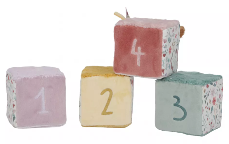 Little Dutch set 4 cuburi senzoriale pentru bebelusi 0m+ Fairy Garden
