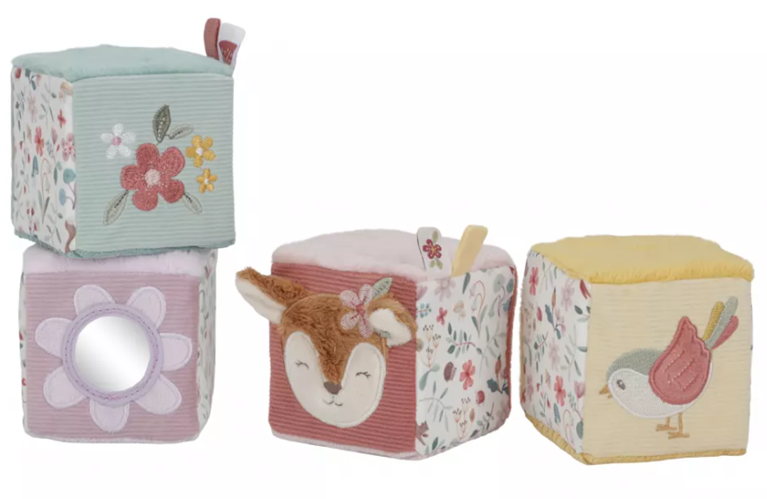 Little Dutch set 4 cuburi senzoriale pentru bebelusi 0m+ Fairy Garden
