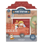Little Dutch set autocolante 3D de 40 piese reutilizabile 3 ani+ Fire Station Jim