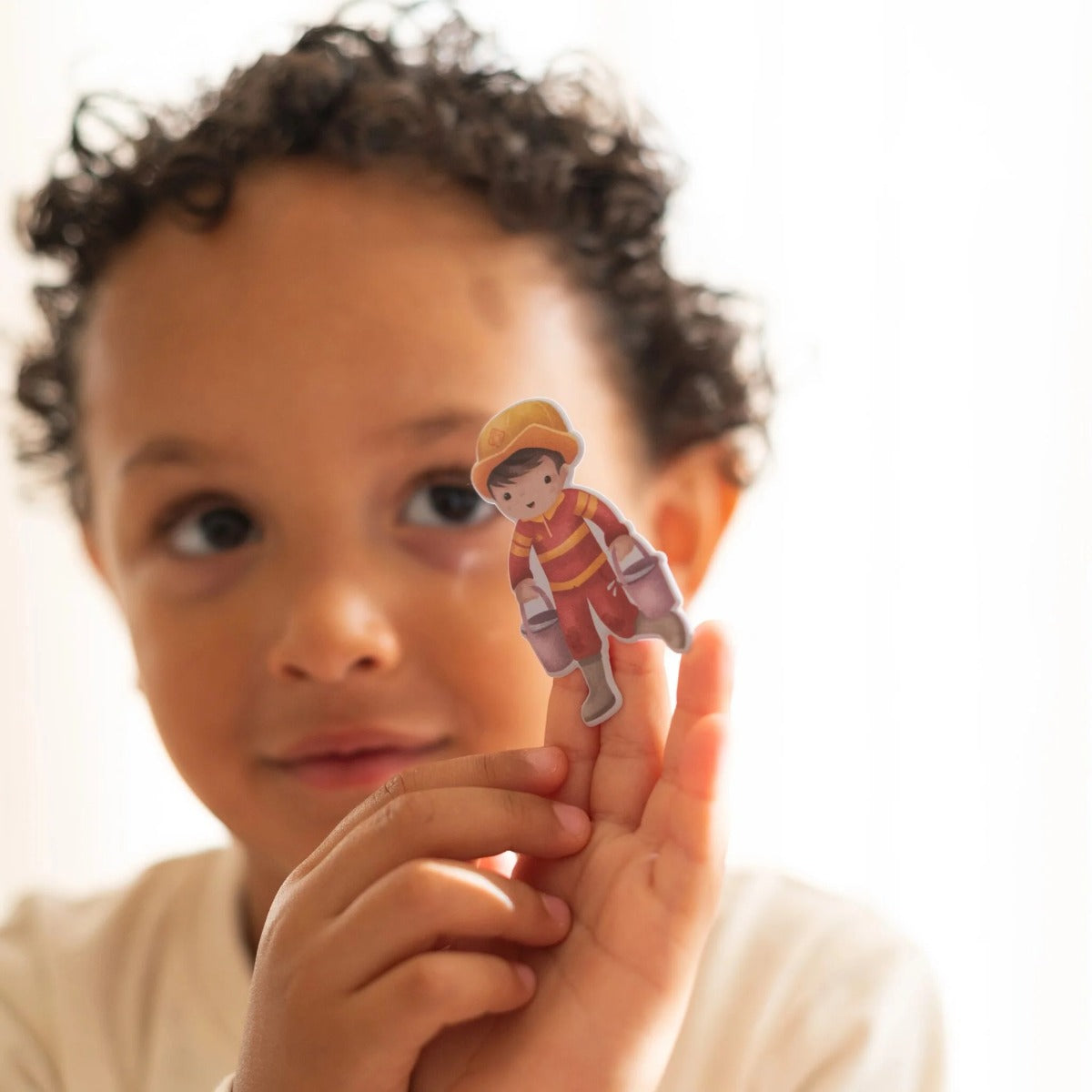 Little Dutch set autocolante 3D de 40 piese reutilizabile 3 ani+ Fire Station Jim