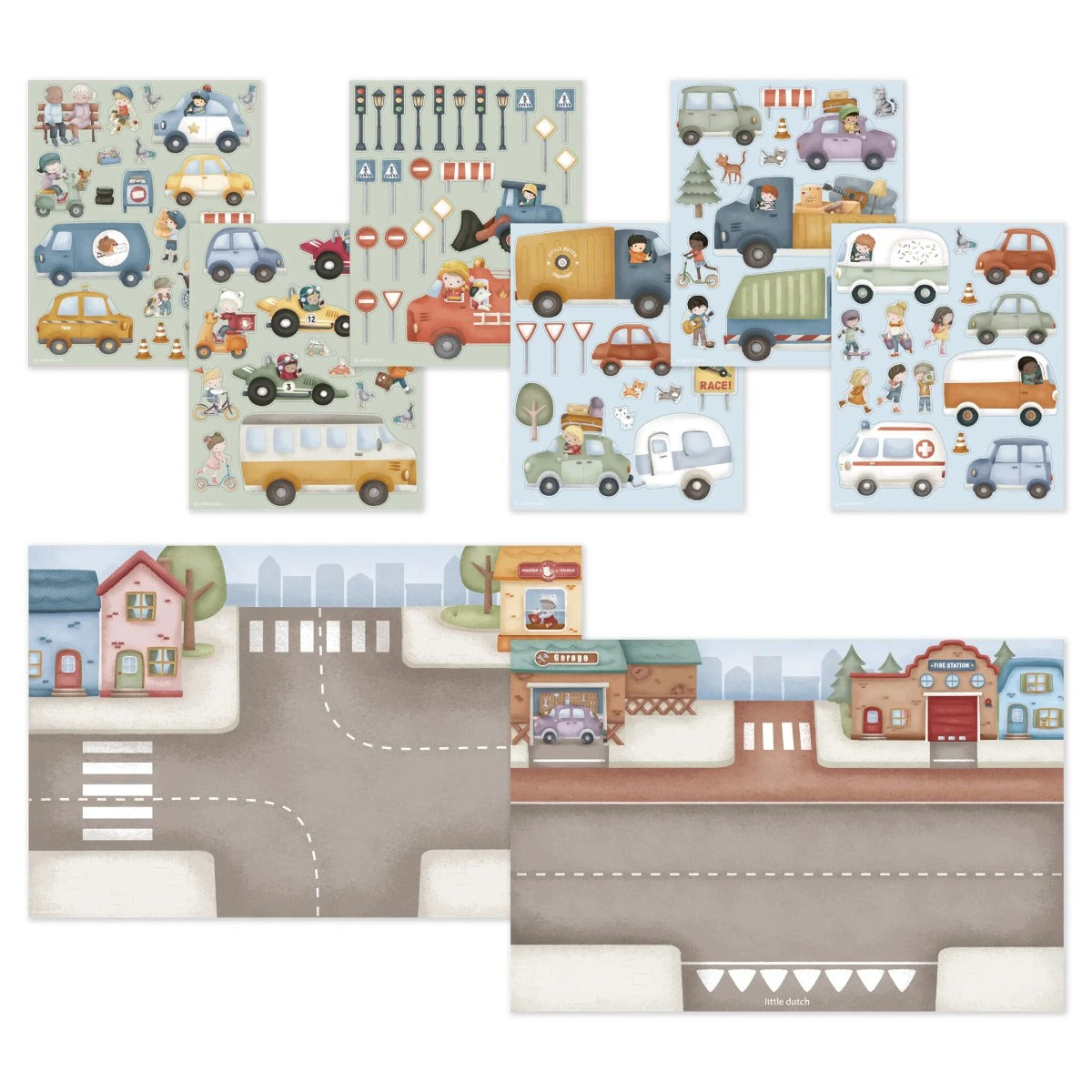 Little Dutch set autocolante 90 piese 3 ani+ Traffic Jim