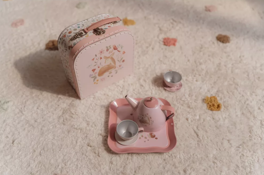 Little Dutch set metalic pentru ceai in cutie cu maner 3 ani+ Fairy Garden
