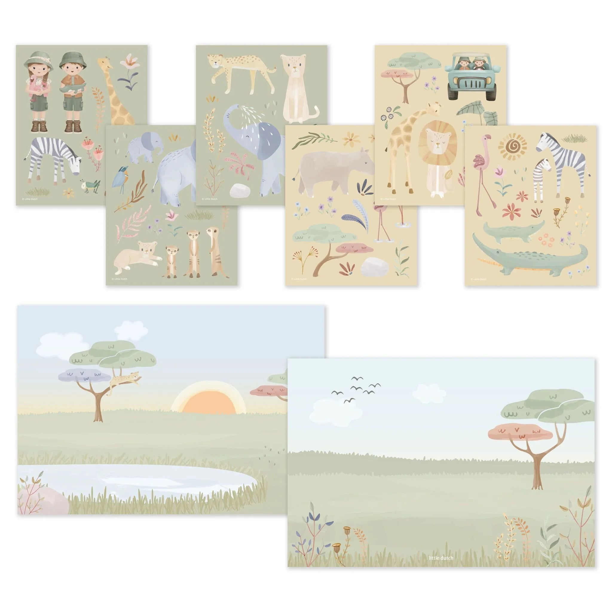 Little Dutch set creativ cu stickere 3 ani+ Safari Friends Imagine secundară a produsului