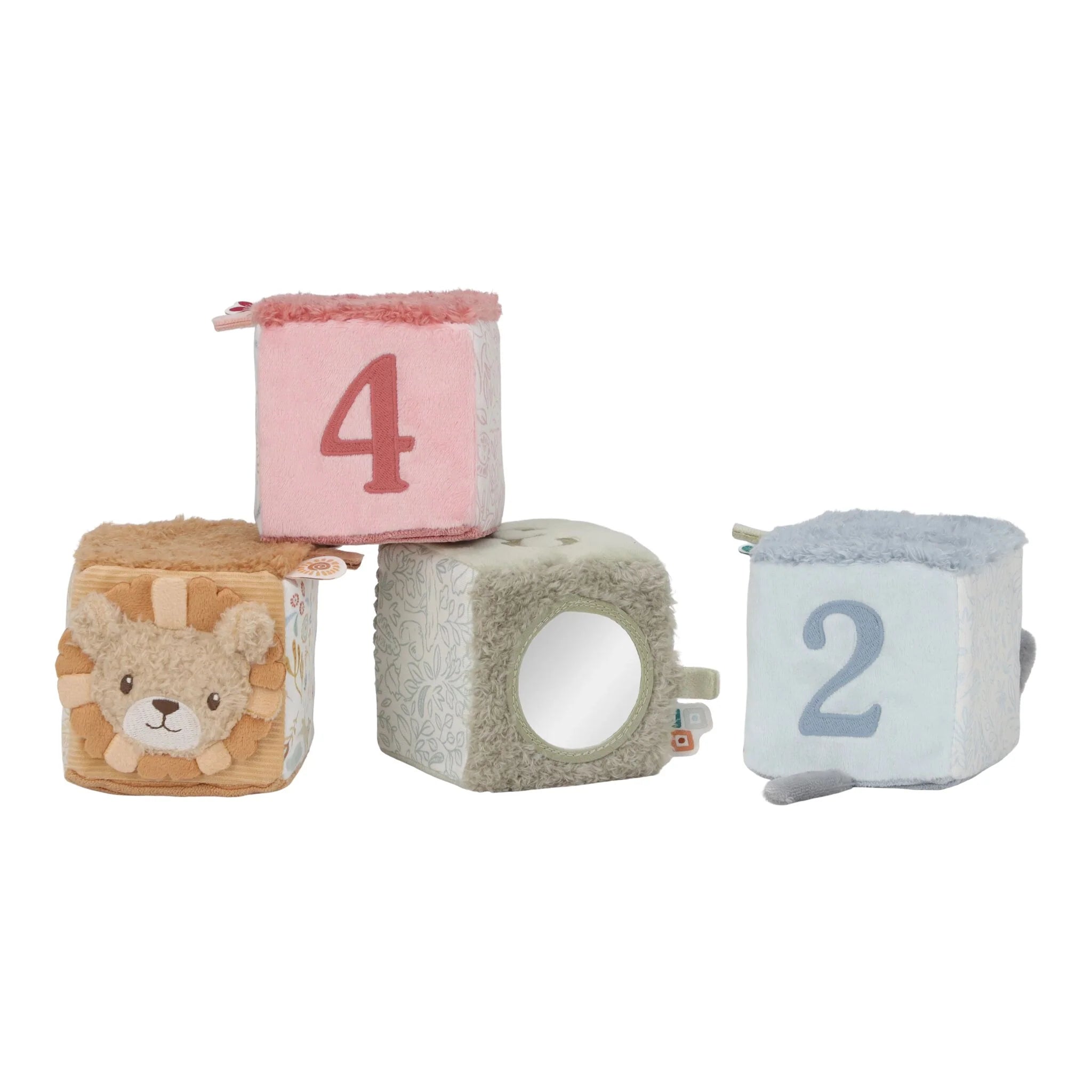 Little Dutch set de 4 cuburi senzoriale 0m+ Safari Friends