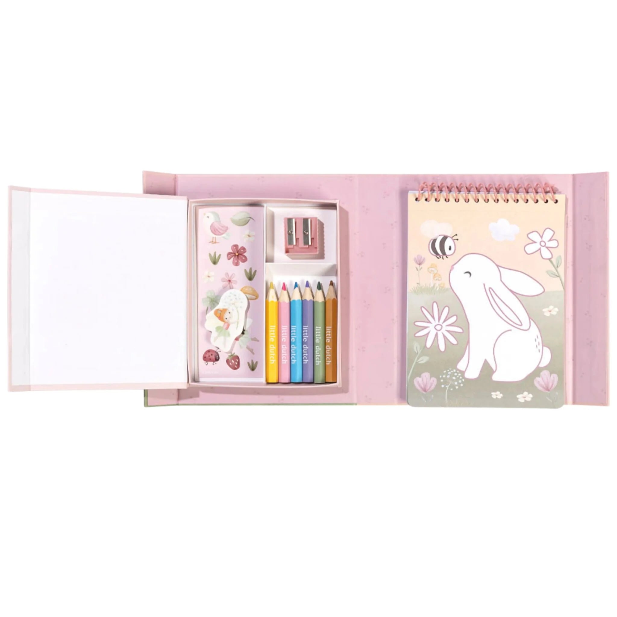Little Dutch set de colorat cu carte, creioane si stickere 3 ani+ Fairy Garden Rosa
