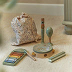Little Dutch set de instrumente muzicale din lemn FSC  3 ani+ Safari Friends Green