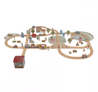 Little Dutch set de sine din lemn FSC Train Track XL 113 piese 3 ani+