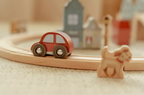 Little Dutch set de sine din lemn FSC Train Track XL 113 piese 3 ani+