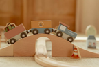 Little Dutch set de sine din lemn FSC Train Track XL 113 piese 3 ani+