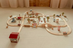 Little Dutch set de sine din lemn FSC Train Track XL 113 piese 3 ani+