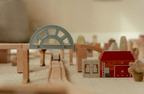 Little Dutch set de sine din lemn FSC Train Track XL 113 piese 3 ani+