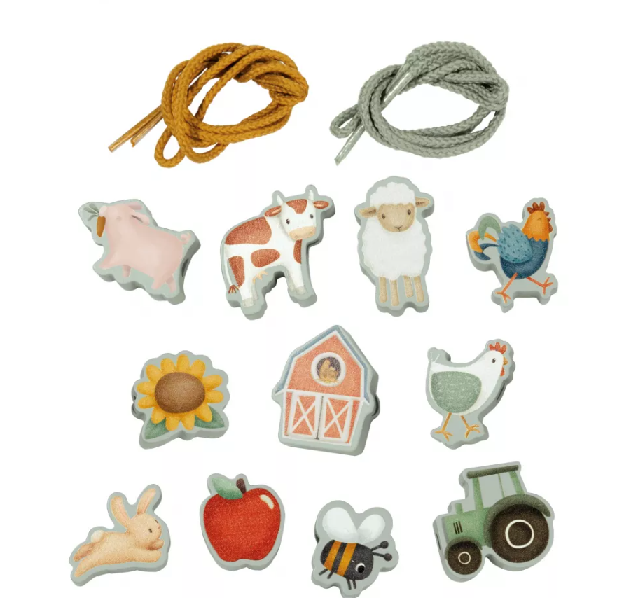 Little Dutch set figurine din lemn FSC cu snur 3 ani+ Little Farm