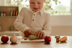 Little Dutch set de legume din lemn FSC pentru feliat 3 ani+