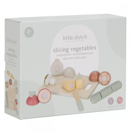 Little Dutch set de legume din lemn FSC pentru feliat 3 ani+