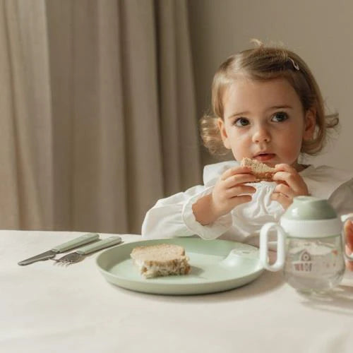 Little Dutch set tacamuri inox pentru copii 3 piese 12m+ Little Farm Green Imagine secundară a produsului