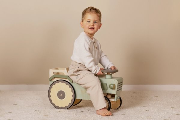 Little Dutch tractor Ride-On din lemn FSC 18m+ Little Farm