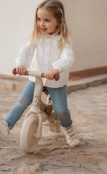 Little Dutch tricicleta 4in1 cu bara de impingere 1-3 ani Off White