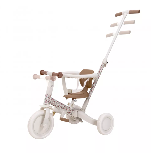 Little Dutch tricicleta 4in1 cu bara de impingere 1-3 ani Off White