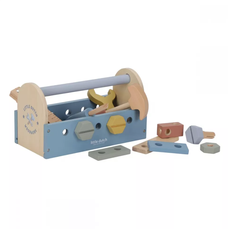 Little Dutch trusa de scule din lemn FSC 3 ani+ Blue
