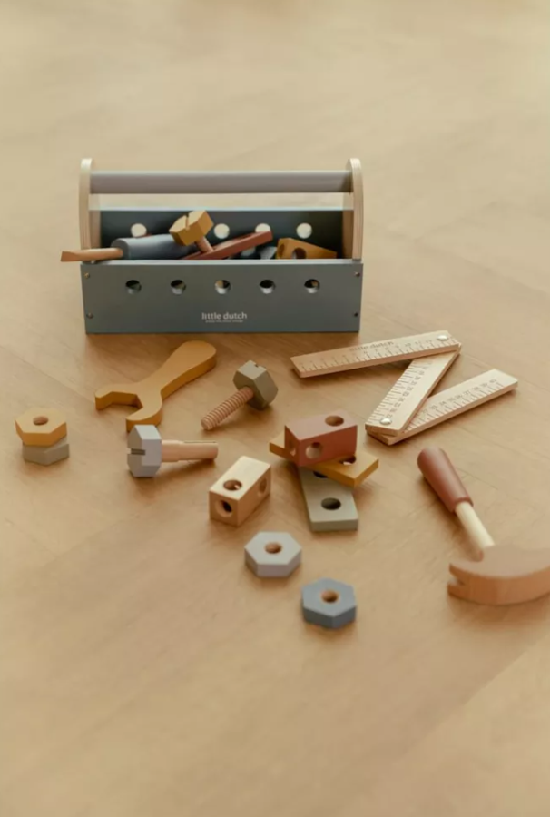 Little Dutch trusa de scule din lemn FSC 3 ani+ Blue