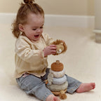 Little Dutch turn de stivuire din lemn si textile 12m+ Safari Friends Leu