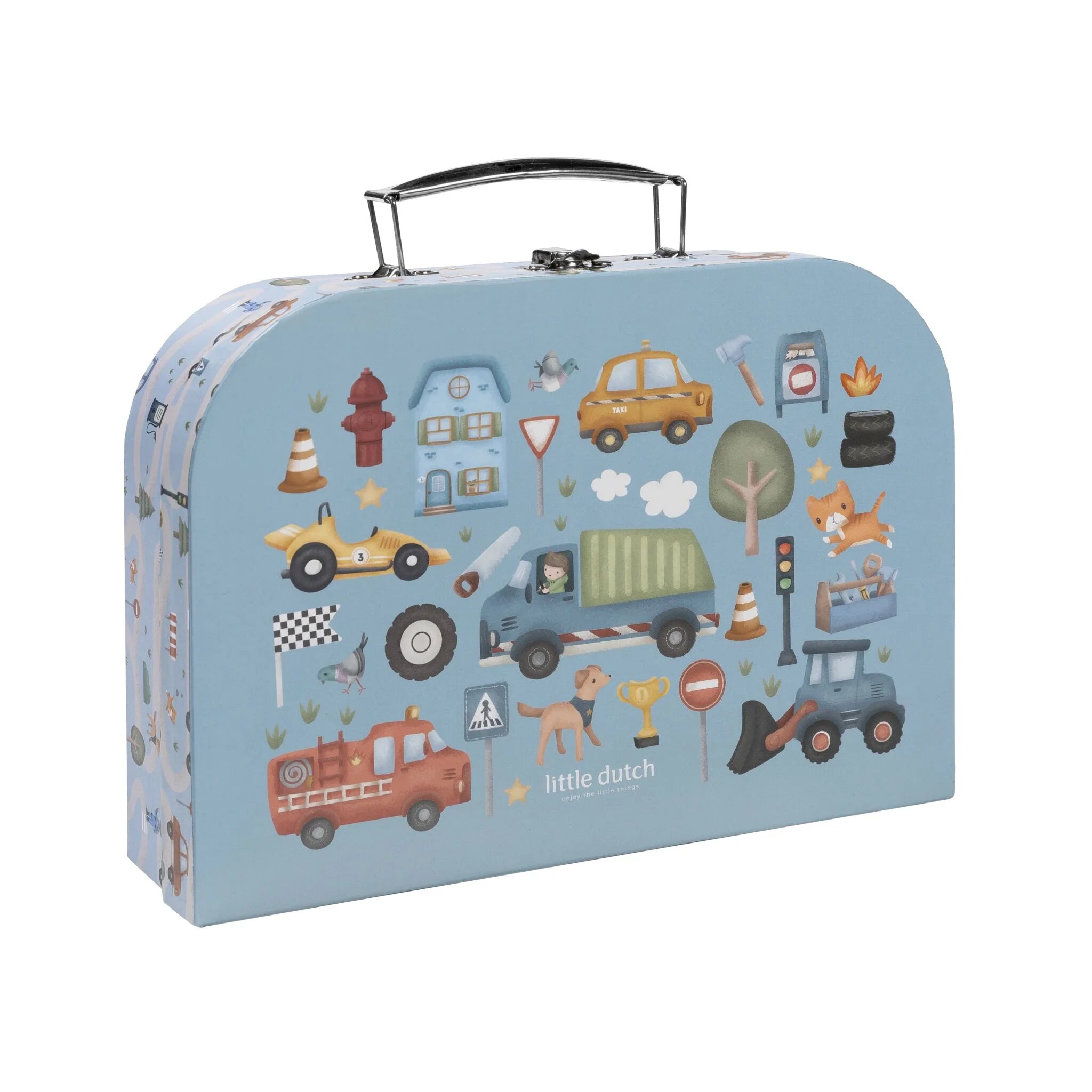 Little Dutch valiza cu activitati creative 3 ani+ Jim Vehicles Imagine principală a produsului