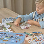 Little Dutch valiza cu activitati creative 3 ani+ Jim Vehicles