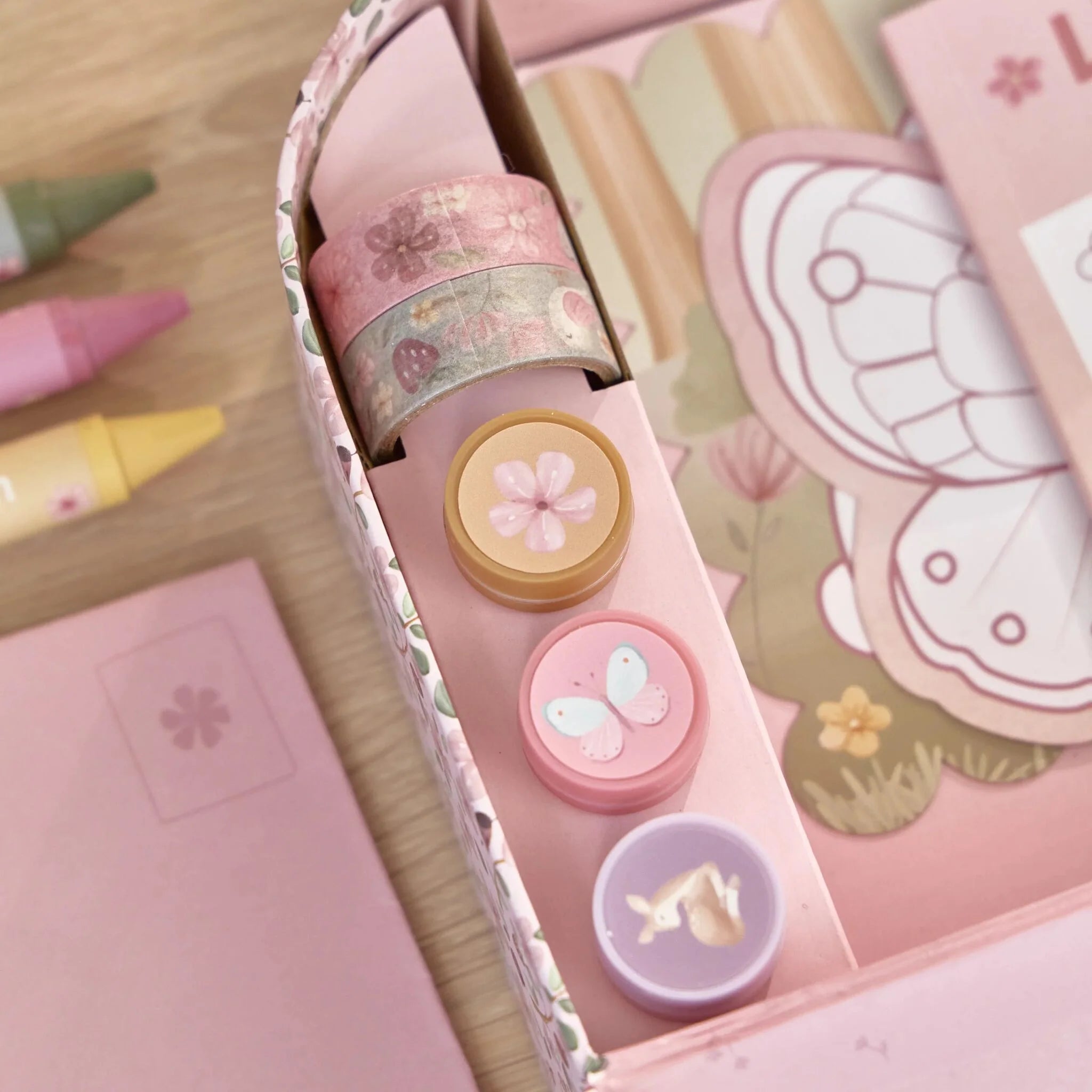 Little Dutch valiza cu activitati creative 3 ani+ Rosa Fairy Garden