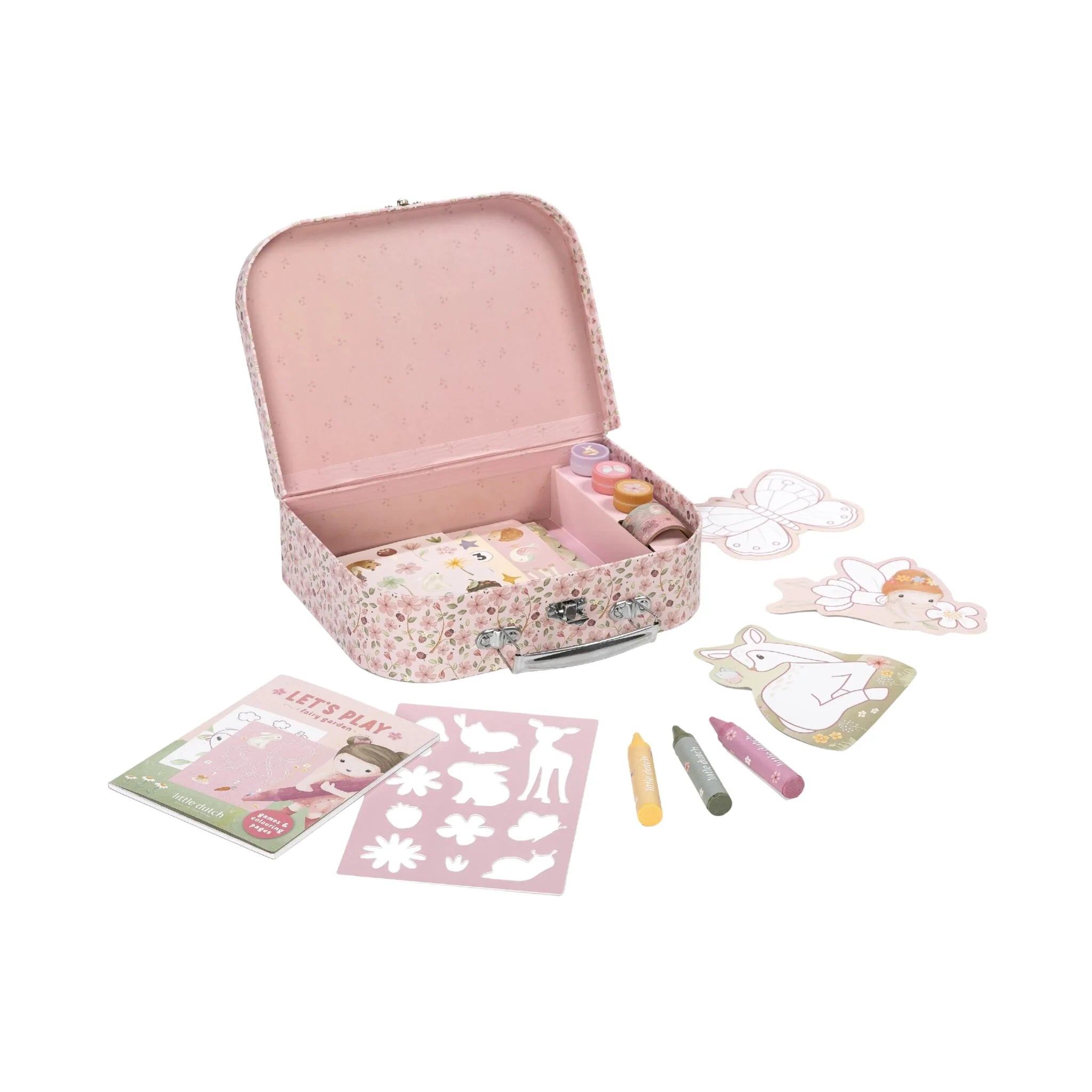 Little Dutch valiza cu activitati creative 3 ani+ Rosa Fairy Garden