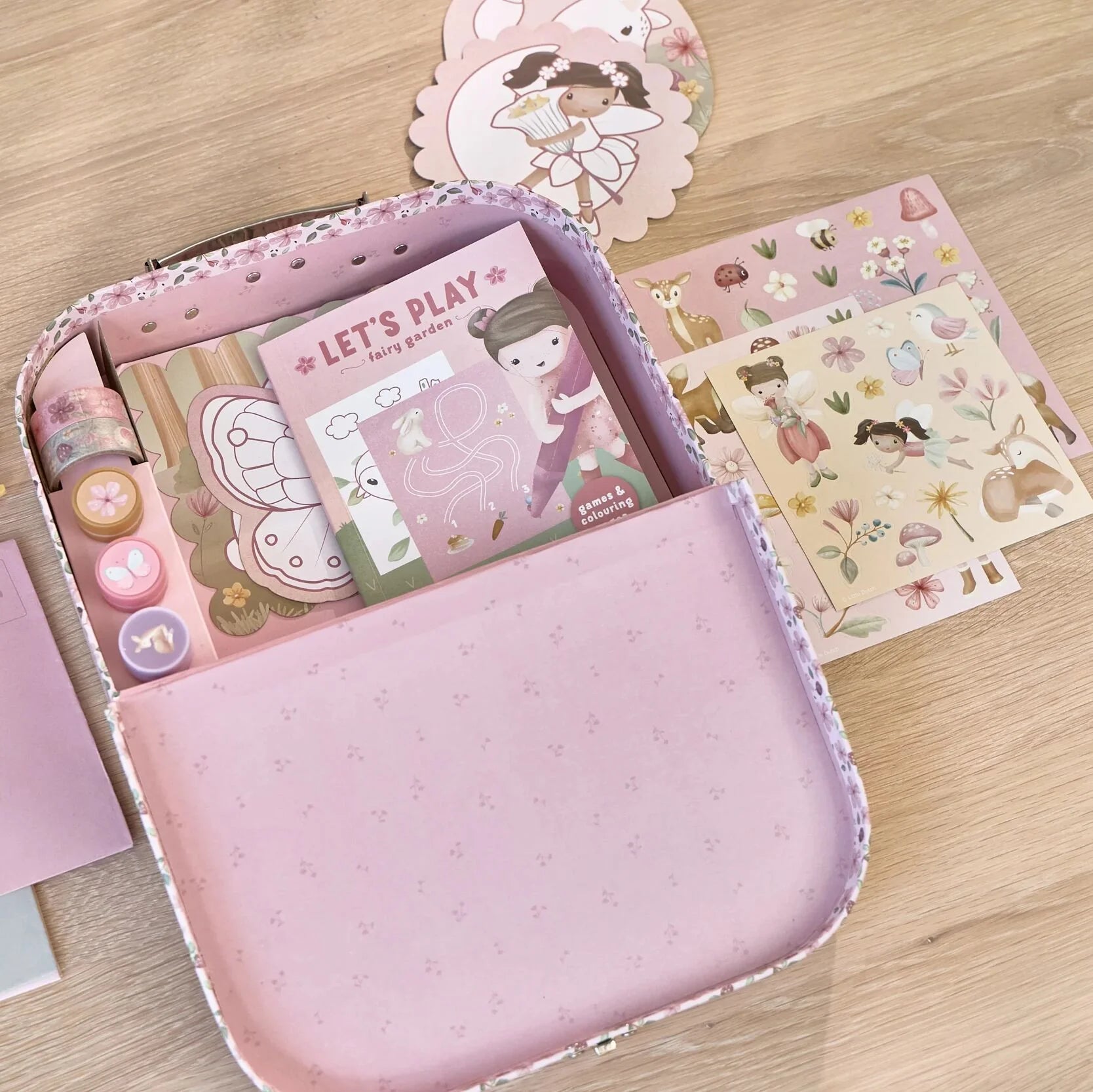 Little Dutch valiza cu activitati creative 3 ani+ Rosa Fairy Garden
