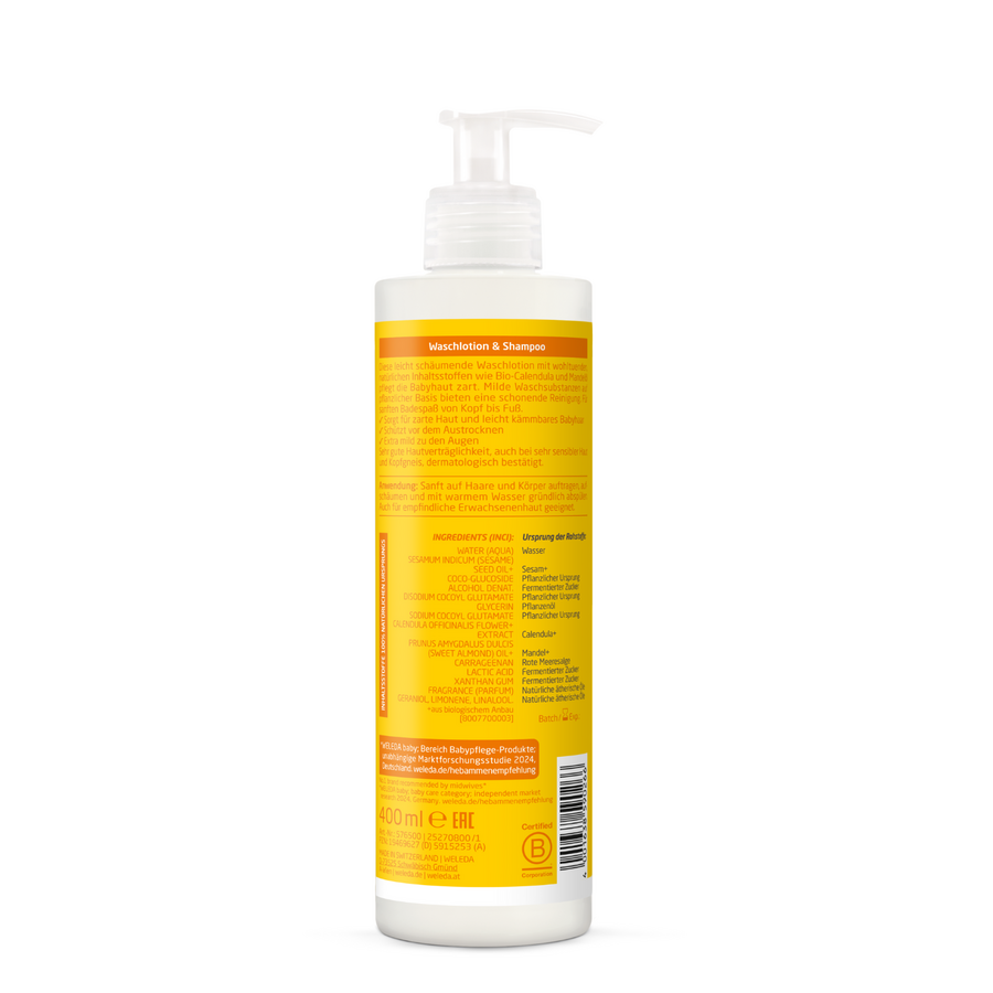 Weleda Baby Lotiune de curatare si sampon 400 ml 0m+