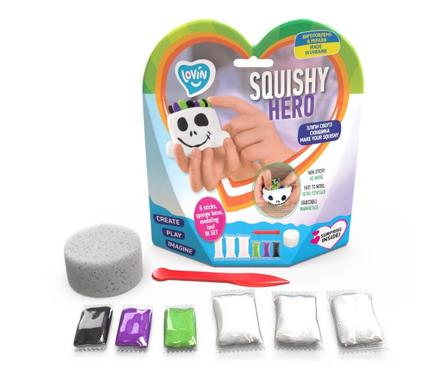 Lovin set Air Clay cu argila usoara 6 culori Squishy Hero 3 ani+ Scary Ghost
