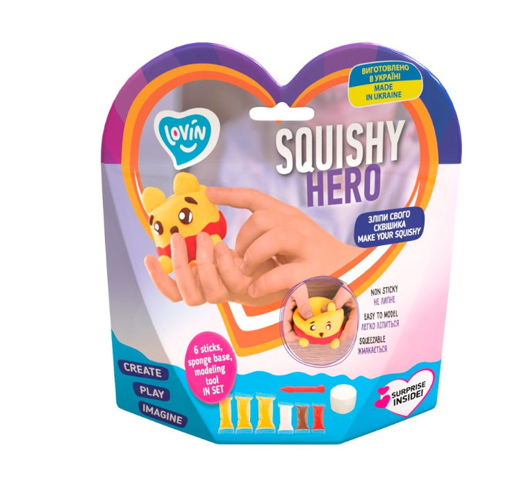 Lovin set Air Clay cu argila usoara 6 culori Squishy Hero 3 ani+ Squiny Pooh