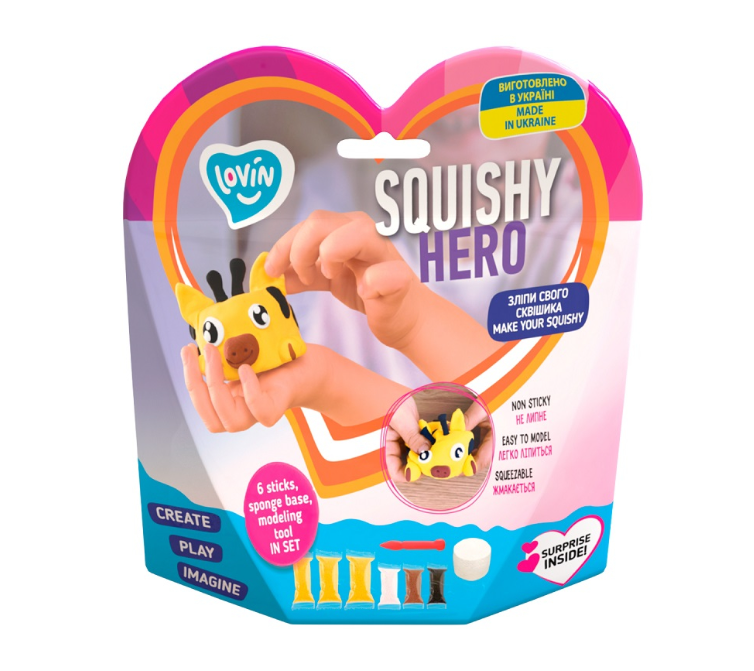 Lovin set Air Clay cu argila usoara 6 culori Squishy Hero 3 ani+ SquiRaff