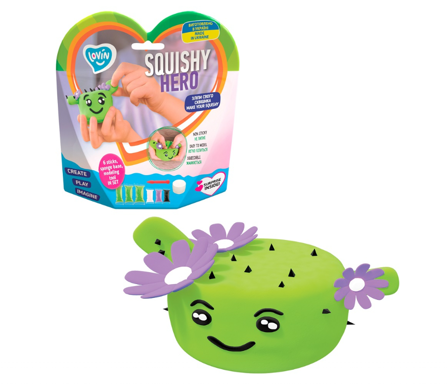 Lovin set Air Clay cu argila usoara 6 culori Squishy Hero 3 ani+ Cactusita