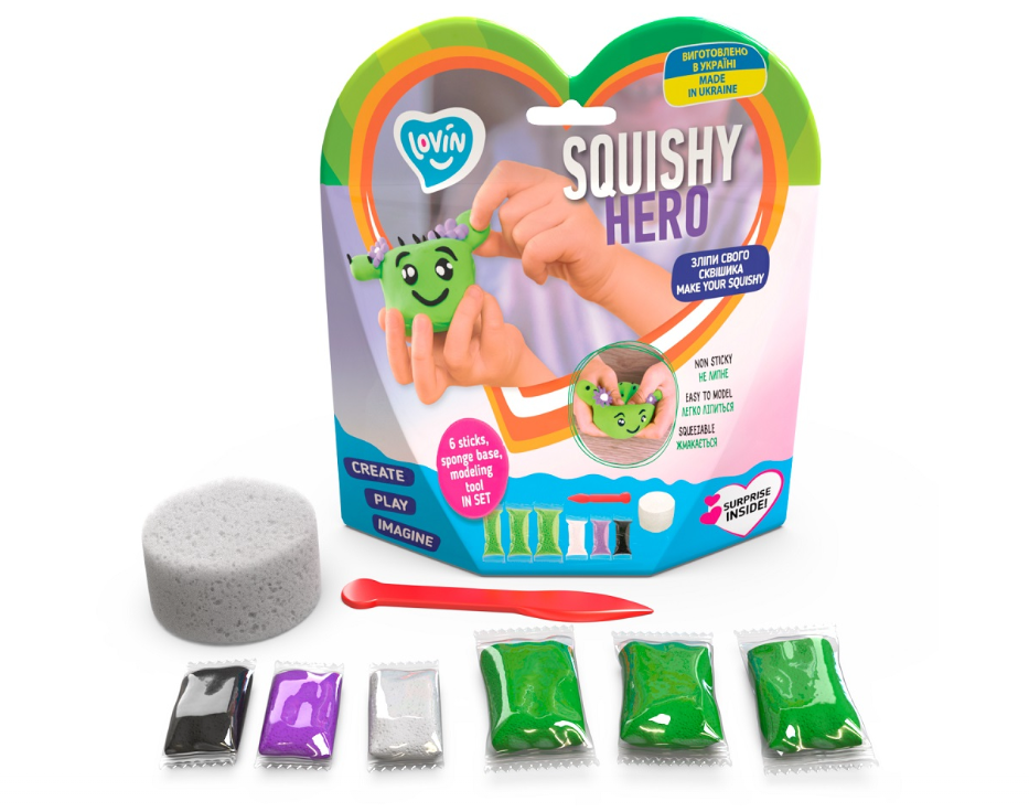 Lovin set Air Clay cu argila usoara 6 culori Squishy Hero 3 ani+ Cactusita