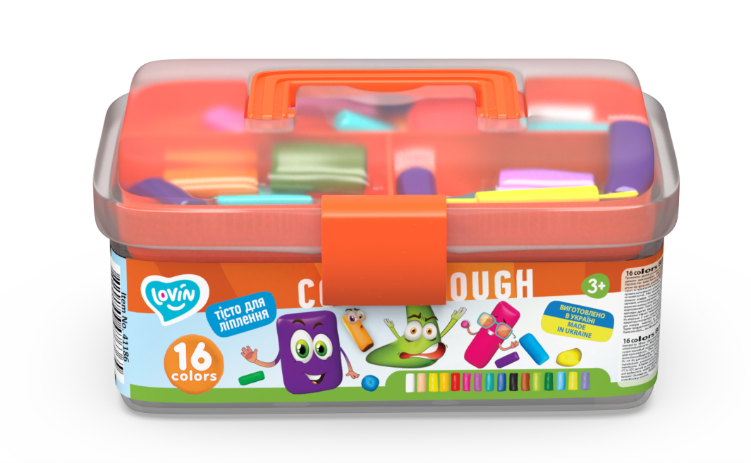 Lovin set plastilina si accesorii pentru modelaj 3 ani+ 16 culori Imagine principală a produsului