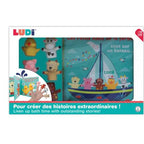 Ludi set jucarie de baie carte si marionete pentru degete 10m+