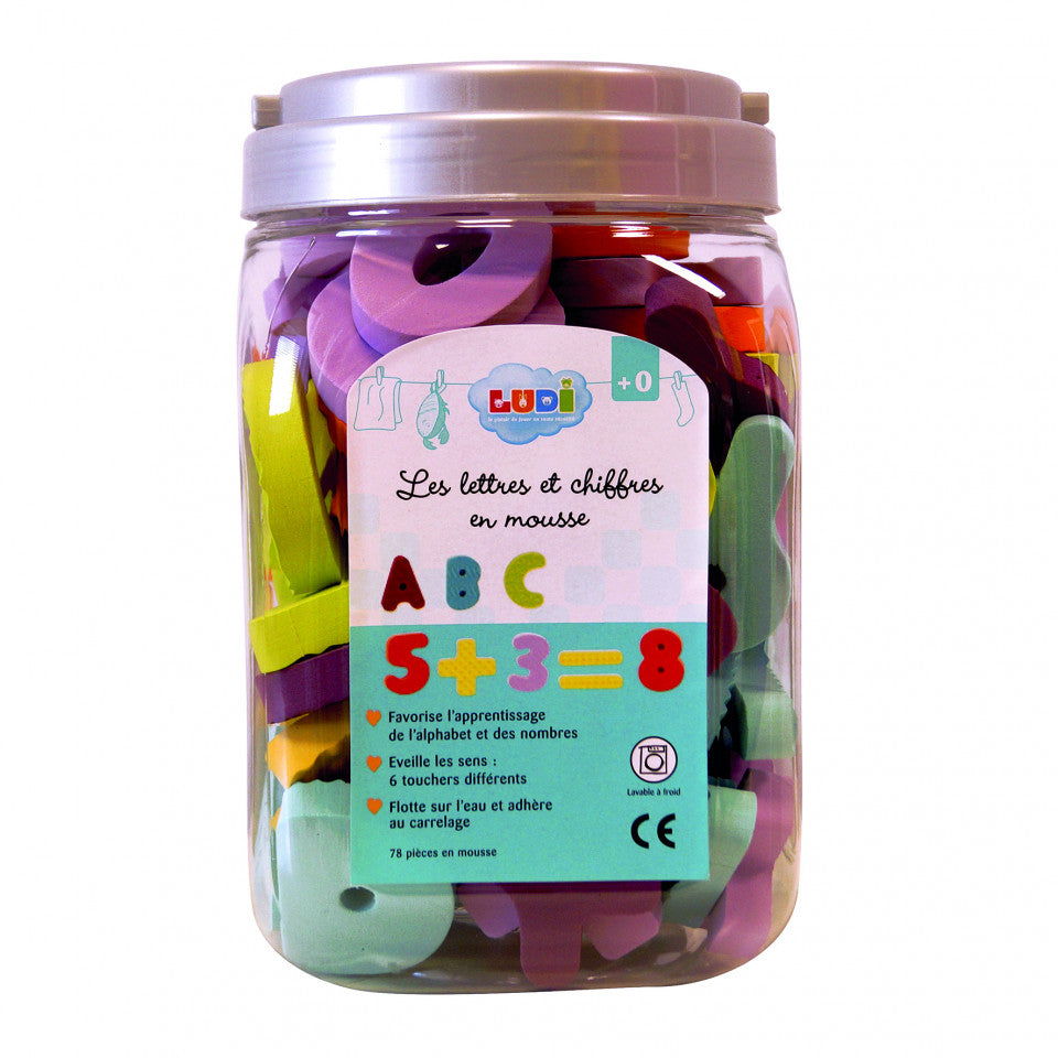 Ludi jucarie de baie set de 78 litere si cifre  0m+LUD3709 01 Imagine principală a produsului