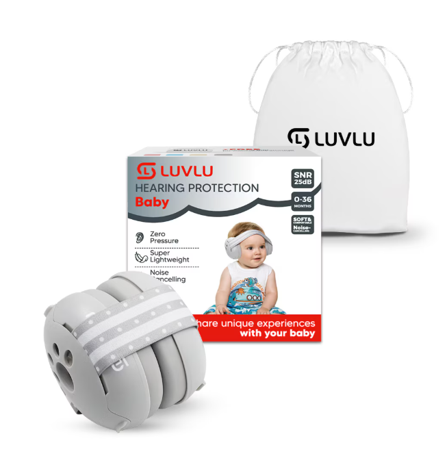 Luvlu Casti antifonice pentru bebelusi 0-36 luni Gri Imagine principală a produsului
