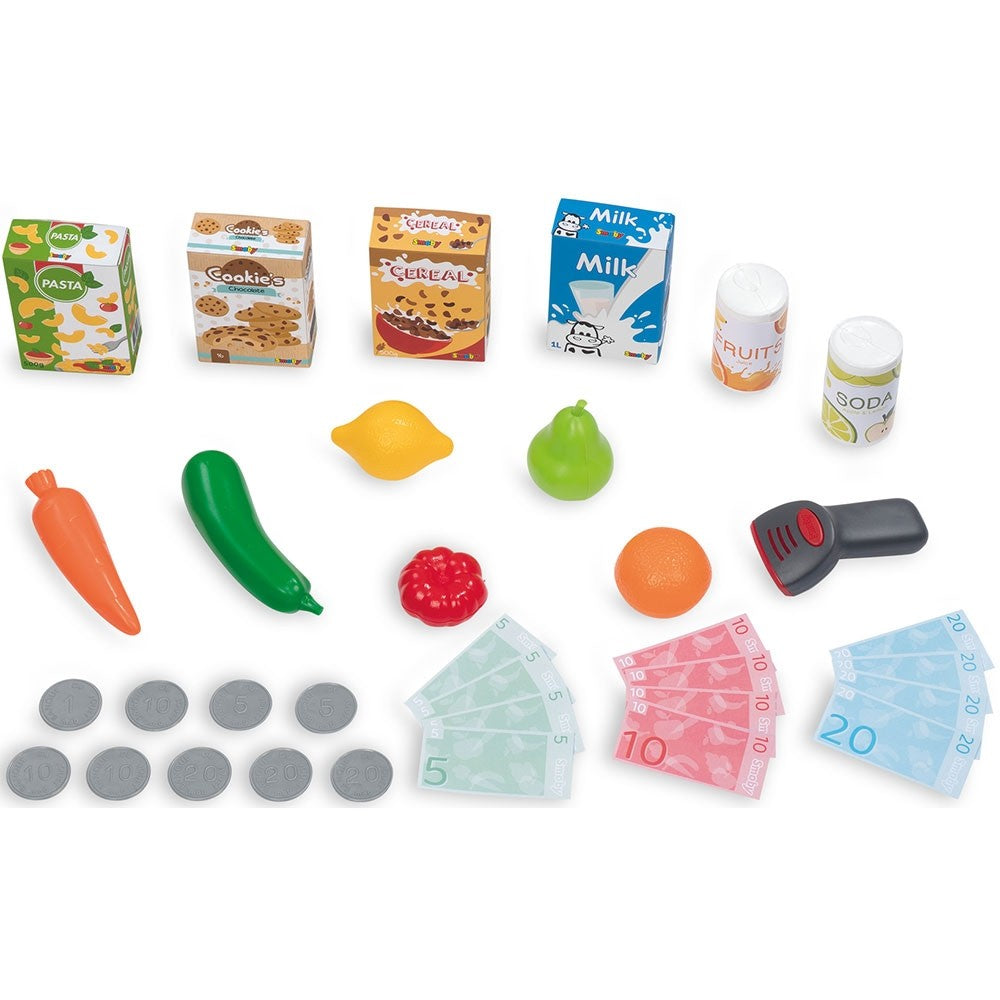 Smoby magazin pentru copii Market cu 34 accesorii 3 ani+